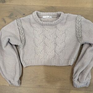 Alter’d state Taupe Cable Knit Sweater